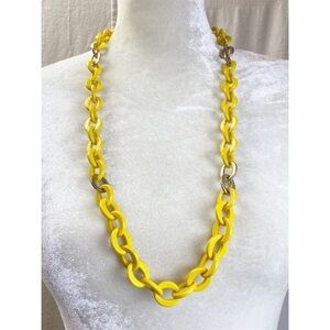 J. Crew Unique Link yellow and matte gold Chain Long Necklace